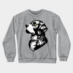 Stunning and Cool Chesapeake Bay Retriever Monochrome and Gold Portrait for Father's Day Crewneck Sweatshirt